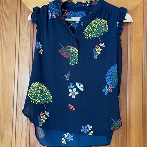 LOFT Sleeveless Floral Blouse